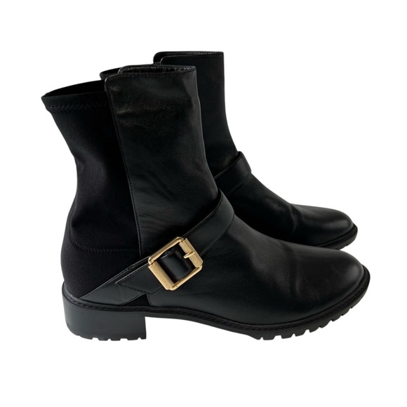 Stuart Weitzman City Buckle 5050 Black Leather Boots Women’s Size 10.5 - Picture 4 of 9